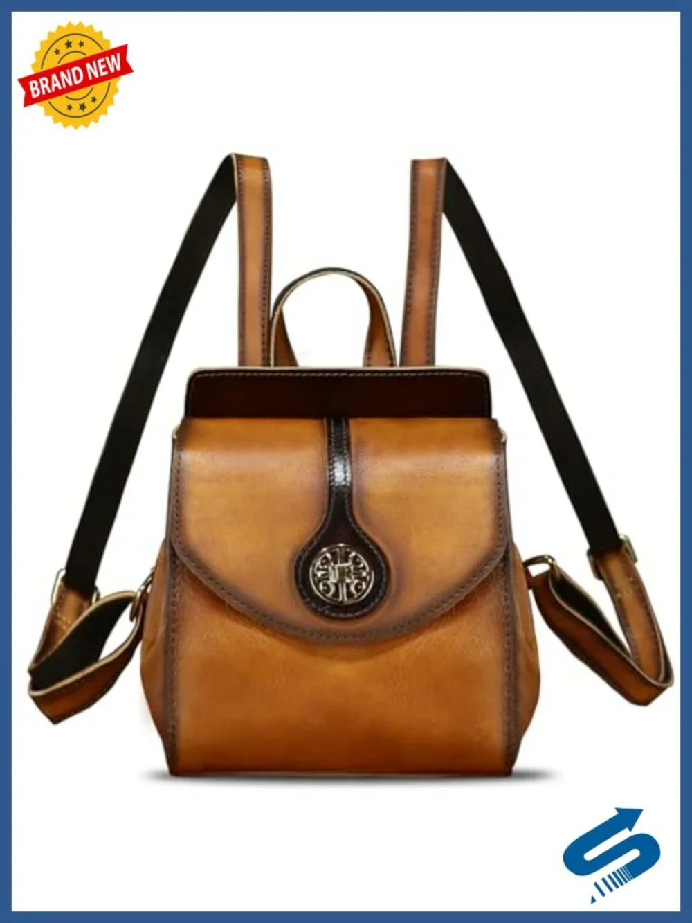 Genuine Leather Small Backpack Purse for Women Casual Daypack College Bag with